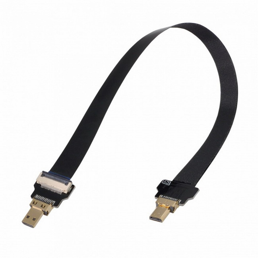 CYFPV Micro HDMI Male to Micro HDMI Male Extension FPC Flat Cable 1080P for FPV HDTV Multicopter Aerial Photography CC-HD-185-BK
