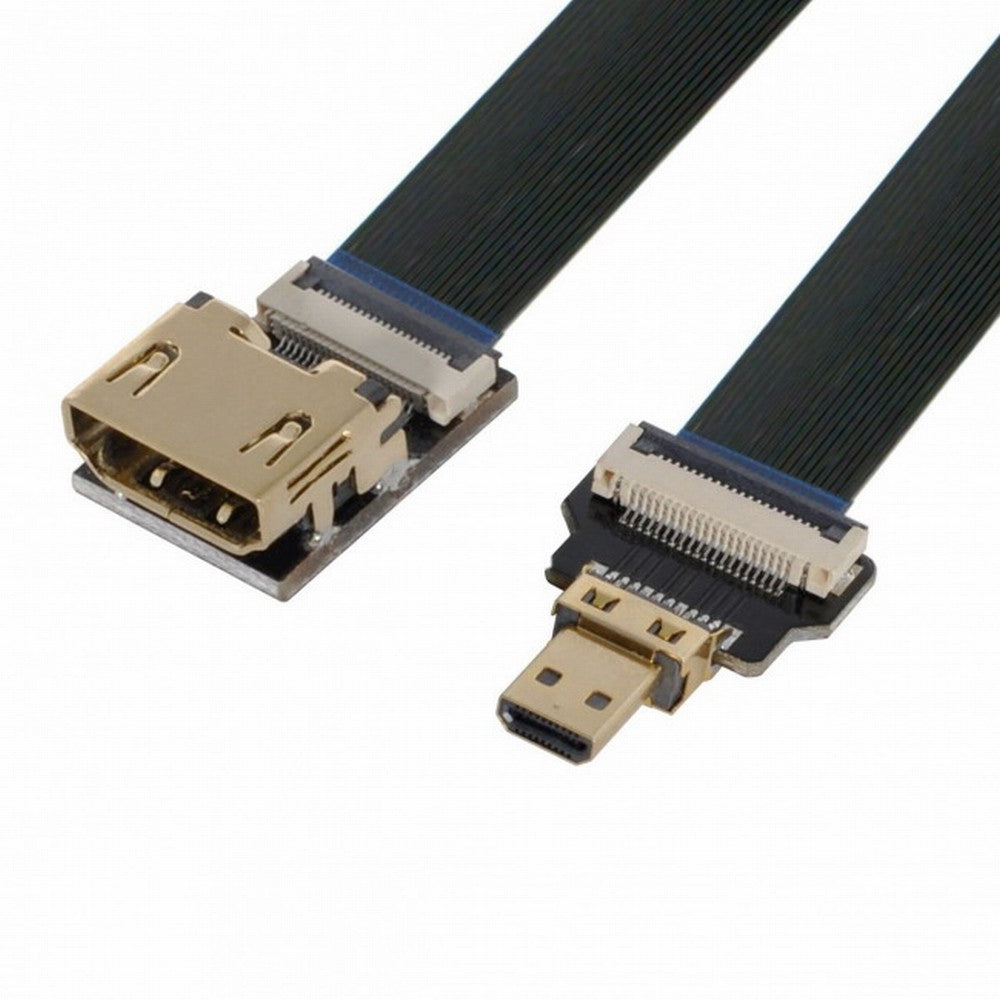 CYFPV HDMI Female to Micro HDMI Male Extension FPC Flat Cable 1080P for FPV HDTV Multicopter Aerial Photography CC-HD-197-BK