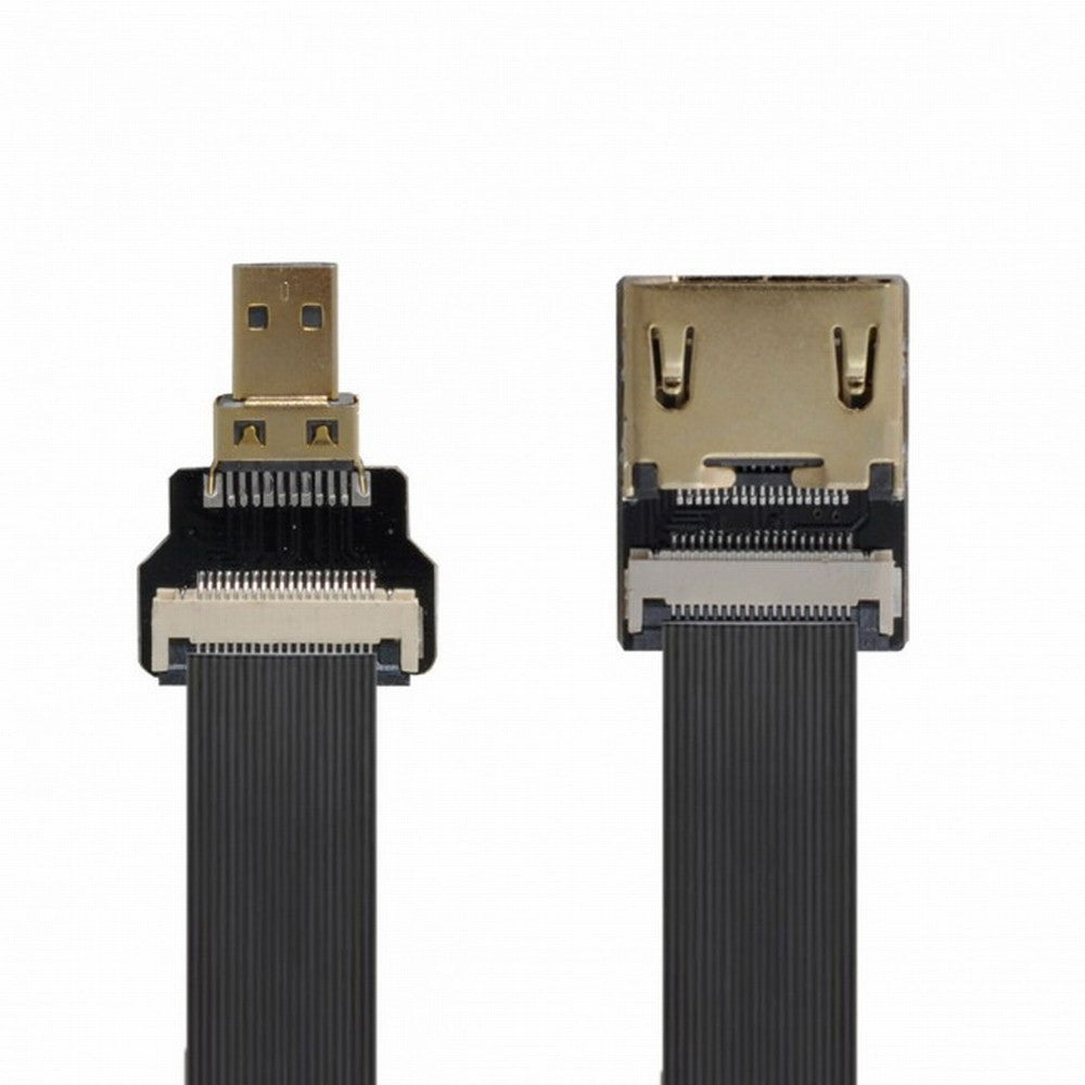 CYFPV HDMI Female to Micro HDMI Male Extension FPC Flat Cable 1080P for FPV HDTV Multicopter Aerial Photography CC-HD-197-BK