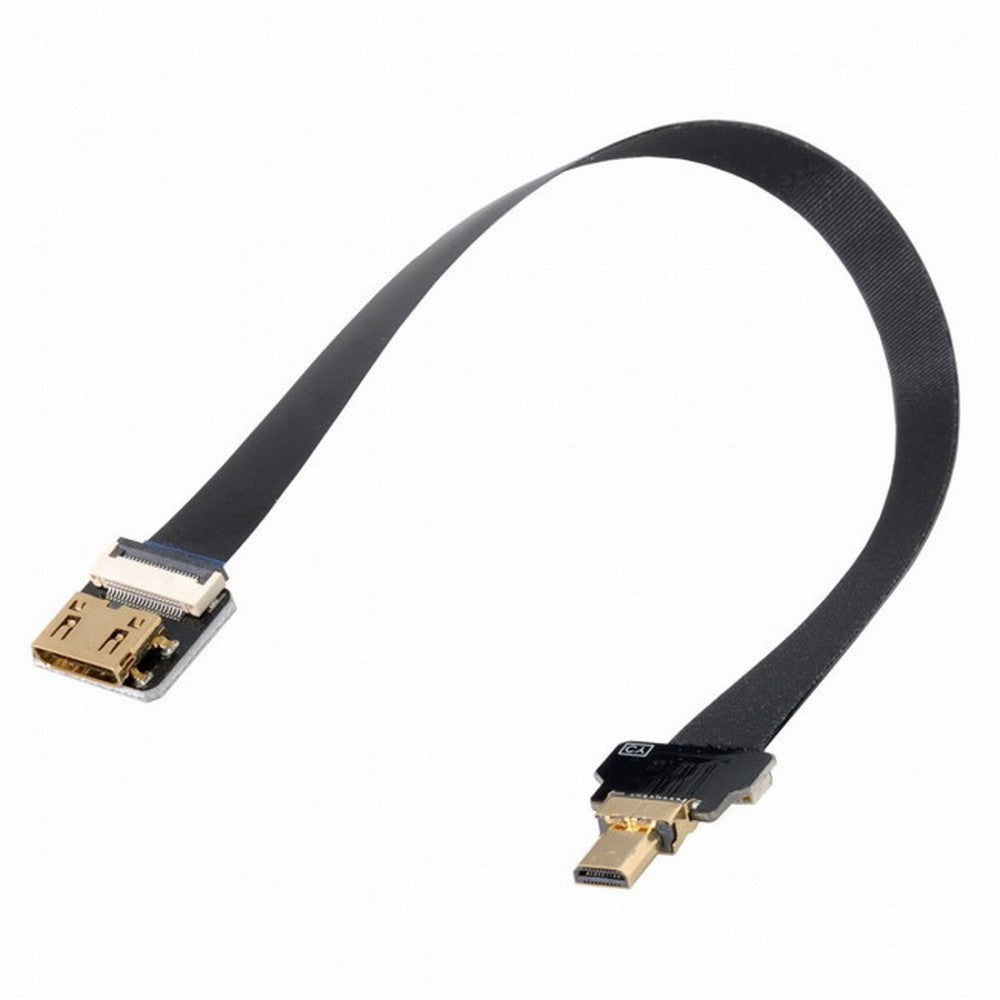 CYFPV Mini HDMI Female to Micro HDMI Male Extension FPC Flat Cable 1080P for FPV HDTV Multicopter Aerial Photography CC-HD-204-BK