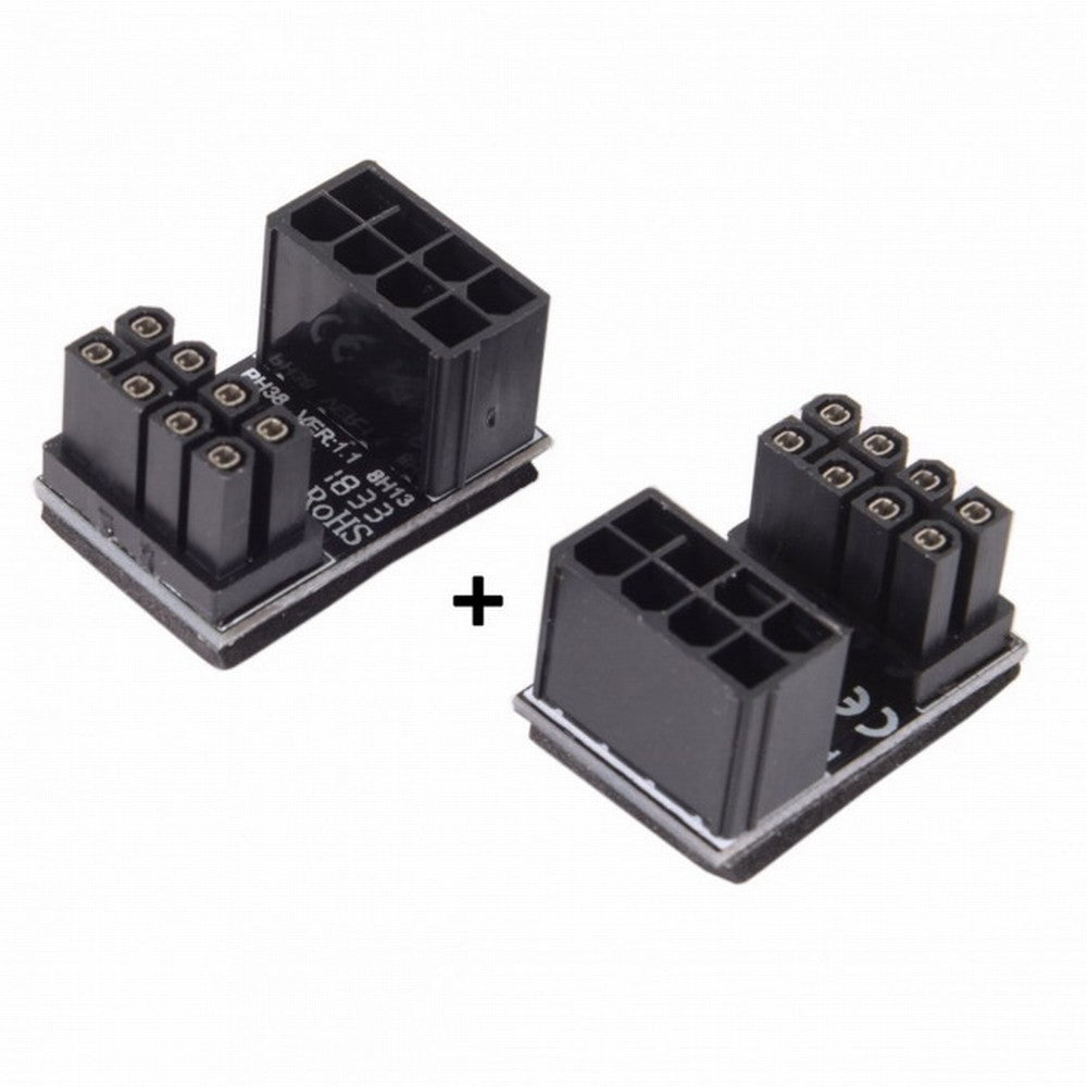 ATX 8Pin Female to 8pin Male 180 Degree Angled Power Adapter for Desktops Graphics Card PW-009