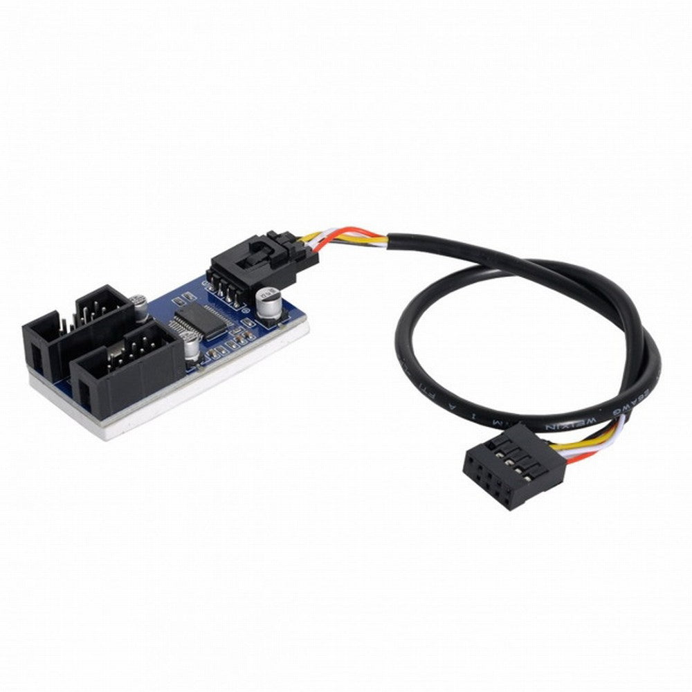 Motherboard 9pin USB 2.0 Header 1 to 2 Female Extension Cable HUB Connector Adapter Port Multilier U2-034