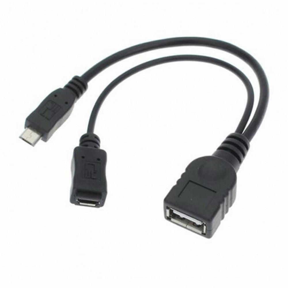 Black Color Micro USB 2.0 OTG Host Flash Disk Cable with Micro USB power for Galaxy S3 i9300 S4 i9500 Note2 N7100 Note3 N9000 S5 i9600 U2-166