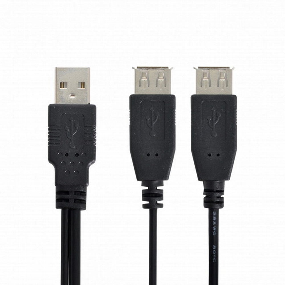 USB 2.0 A Male to Dual Data USB 2.0 A Female + Power Cable USB 2.0 A Female Extension Cable 20cm U2-136