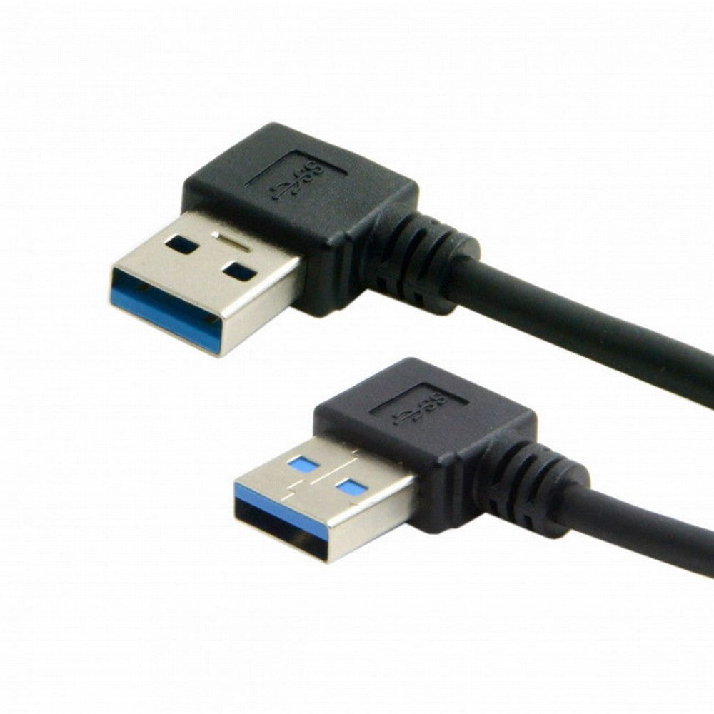 USB 3.0 Type A Male 90 Degree Left Angled to USB 3.0 A Type Right Angled Extension Cable CC-U3-094