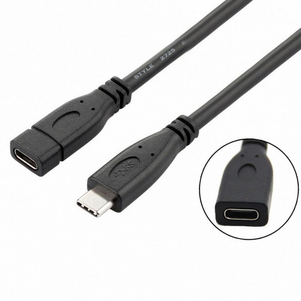 USB-C USB 3.1 Type C Male to Female Extension Data Cable for Macbook Tablet Mobile Phone 20cm UC-218-BK-0.2M