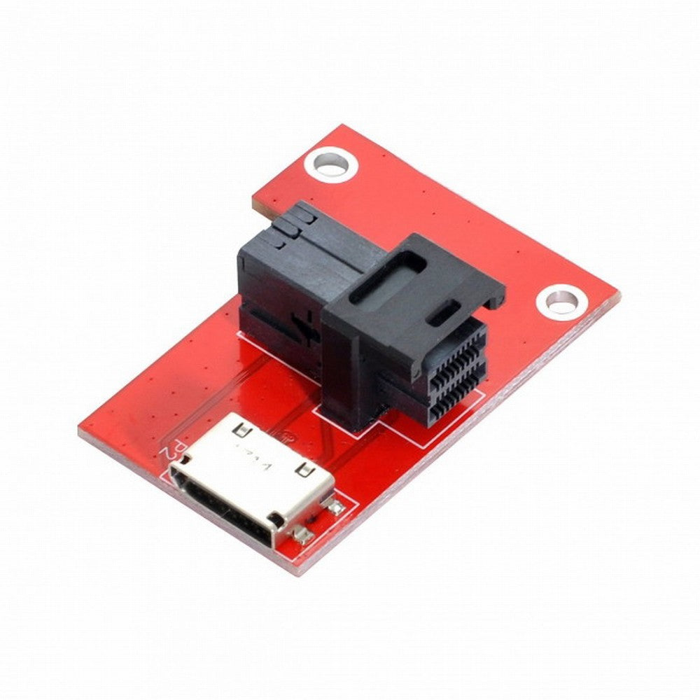 PCI-Express 4.0 Mini SAS HD SFF-8643 to Oculink SFF-8611 SFF-8612 PCBA Female Adapter With Bracket SF-042