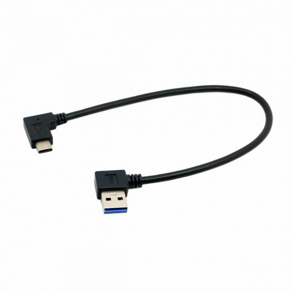 Reversible USB 3.1 USB-C Angled to 90 Degree Left Angled A Male Data Cable for Laptop Tablet Mobile Phone UC-089-LE