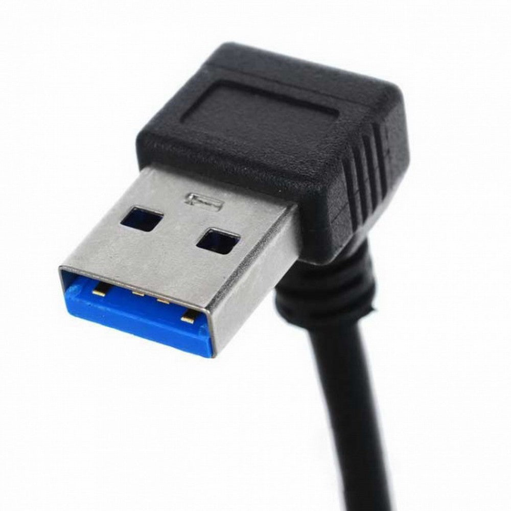 Down Direction Right Angled 90 Degree USB 3.0 A plug to Micro B Plug Left Angled locking screws Panel Cable 40cm U3-078-LE