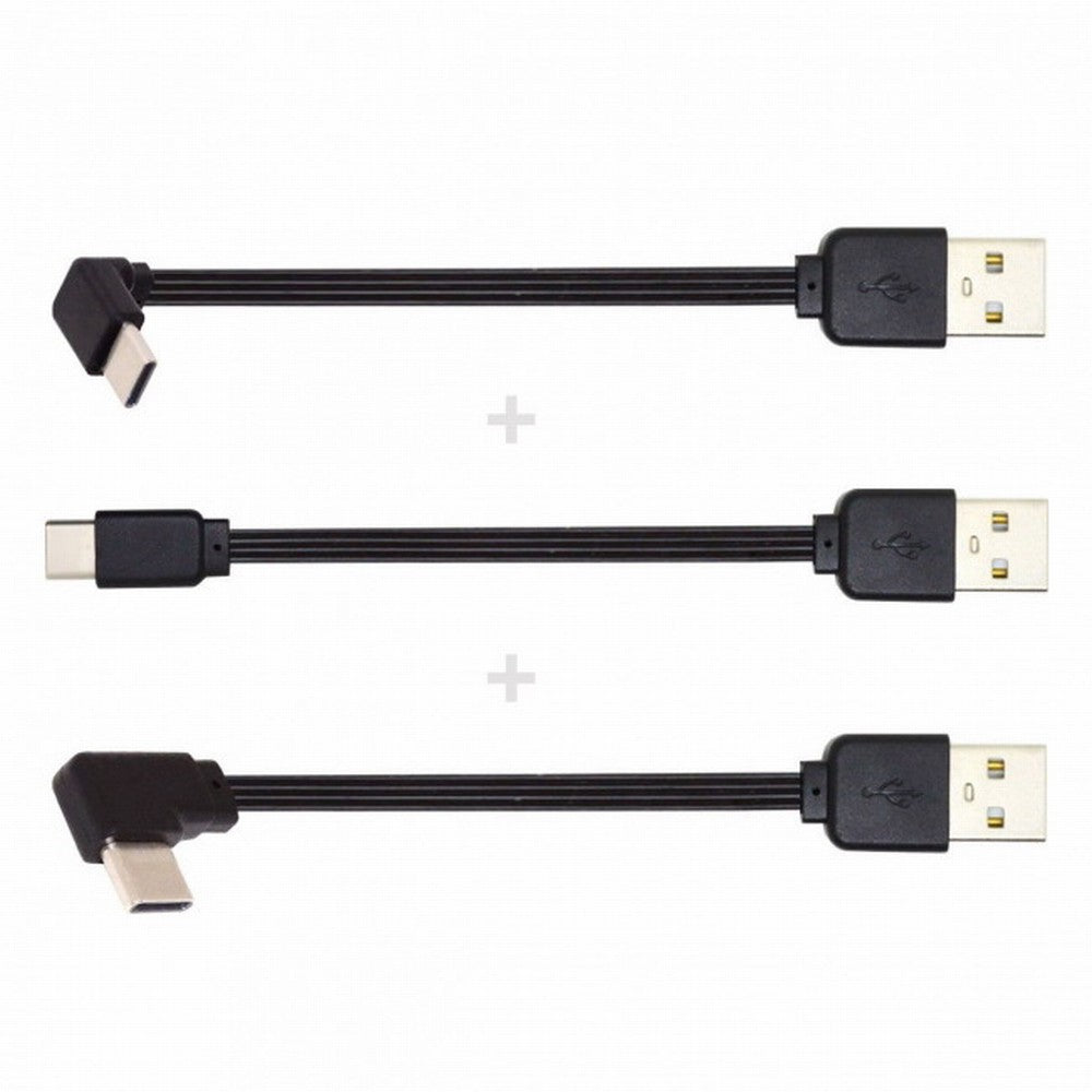 3pcs/lot 13cm USB 2.0 Type-A Male to USB-C Type-C Male Angled Data Flat Slim FPC Cable for FPV Disk Phone UC-096-BK+UC-096-RI+UC-096-UP