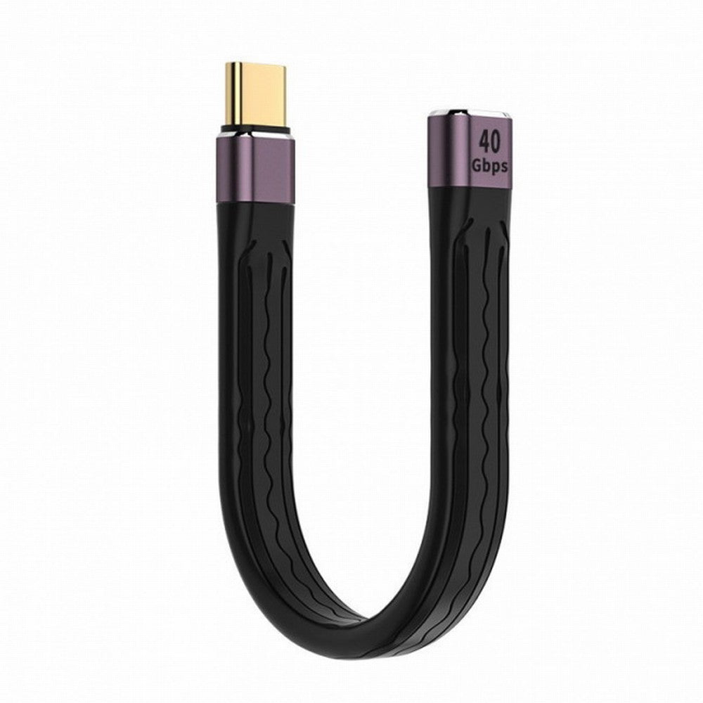 USB4 Extension Cable 13cm Slim Flat Male to Female 40Gbps with 100W Charging and 8K@60Hz Compatible with Thunderbolt3/4 UC-040-0.13M