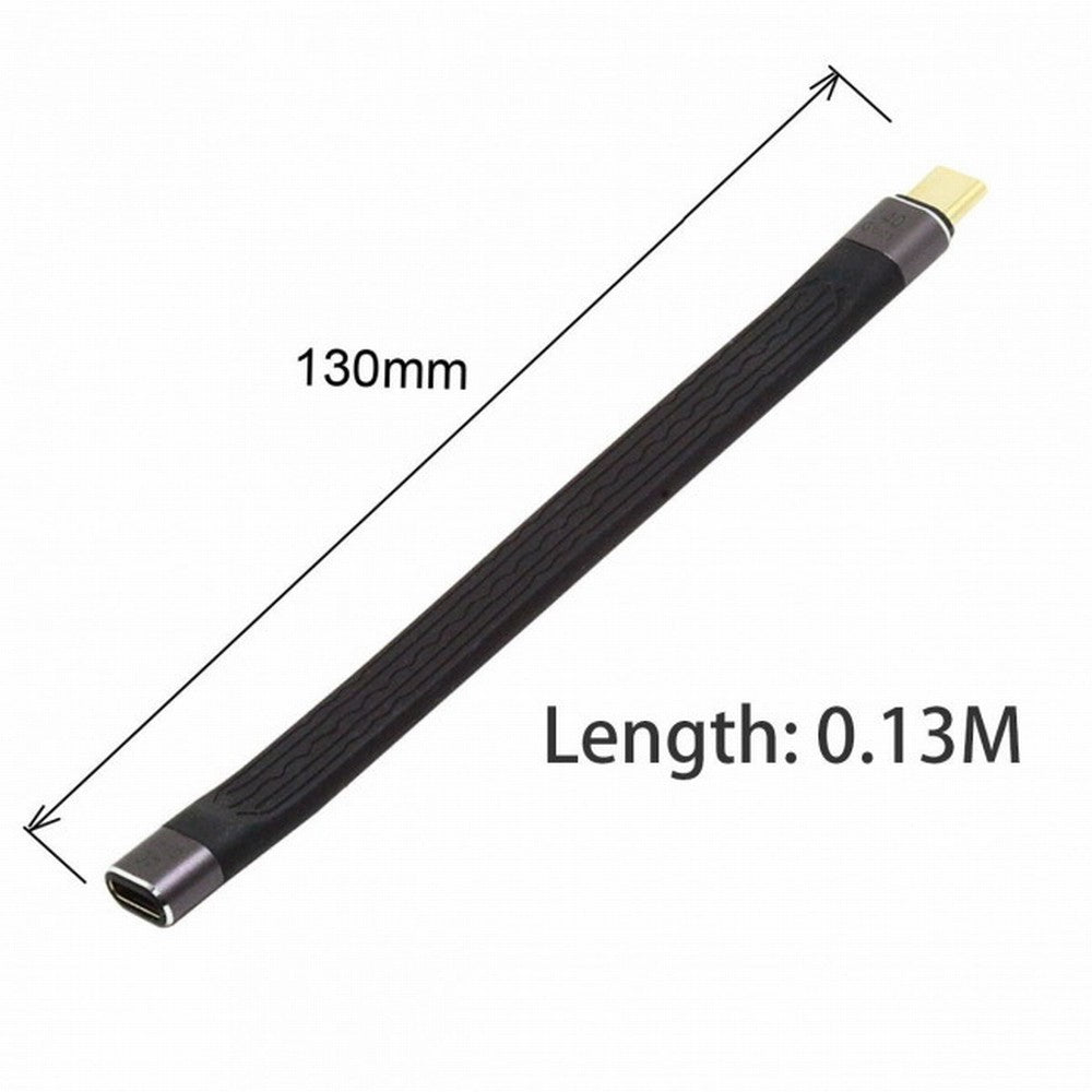 USB4 Extension Cable 13cm Slim Flat Male to Female 40Gbps with 100W Charging and 8K@60Hz Compatible with Thunderbolt3/4 UC-040-0.13M