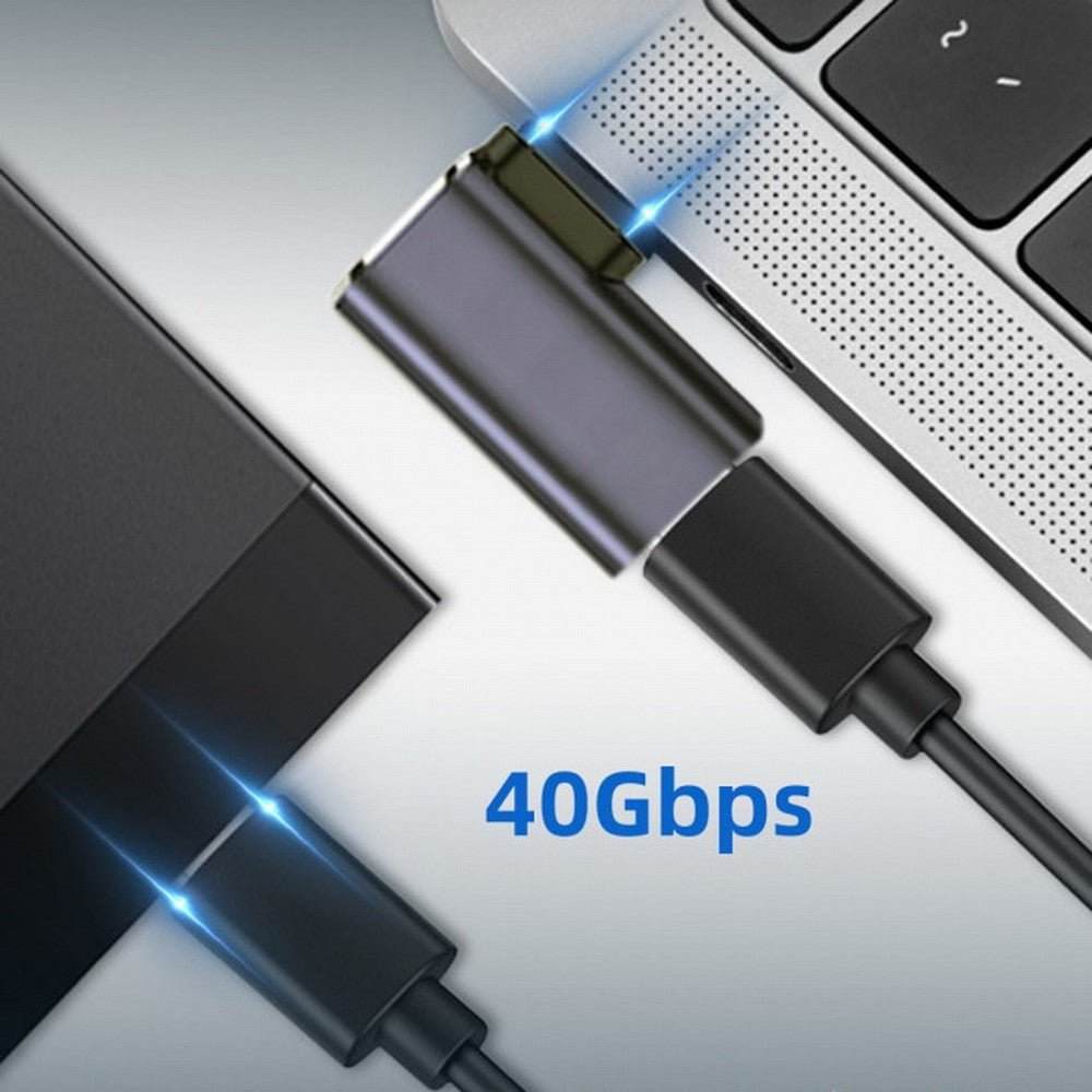 40Gbps USB4 Type C Male to Female 90 Degree Left Right Angled 100W Power Data 8K Video Adapter for Laptop Phone UC-026-RI