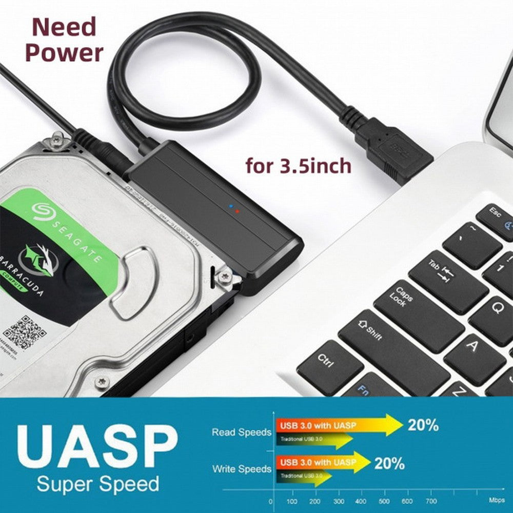 USB 3.0 to Angled SATA 22 Pin Adapter Cable for 2.5" 3.5inch Hard Disk Drive SSD for Desktop Laptop U3-027-RI