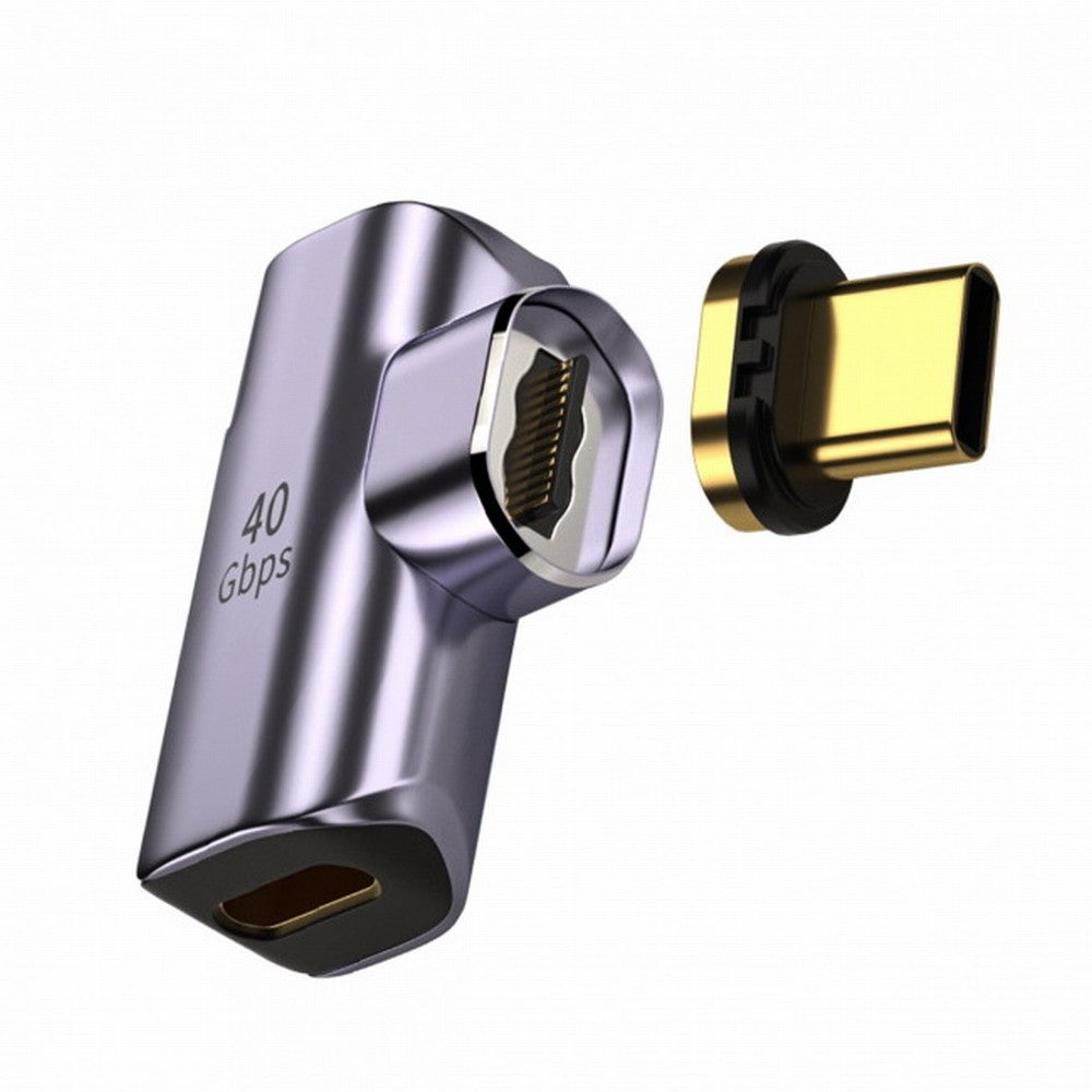 Magnetic Connector 40Gbps USB4 Type C Male to Female 90 Degree Left Right Angled 100W Power Data 8K Video Adapter for Laptop Phone UC-028-RI