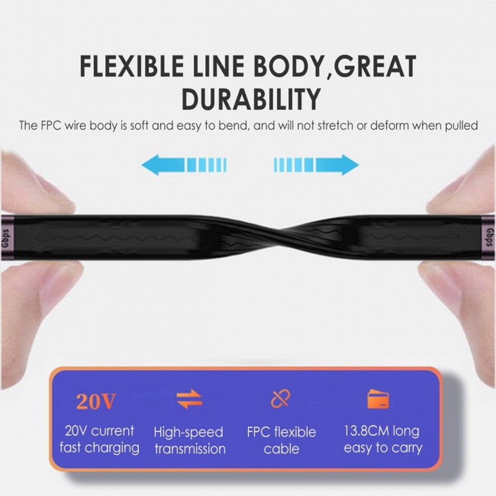 10Gbps USB 3.1 Type C Female to USB3.0 Type A Male Flat Slim FPC Data Cable 13cm for Laptop Phone UC-113-0.13M
