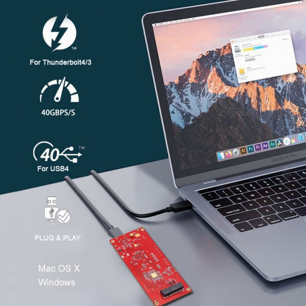 Type-C USB4 40Gbps to PCI-E SSD Nvme NGFF M-key Convert Card Cable USB-C 10Gbps JHL7440 JMS583 UC-116-OD