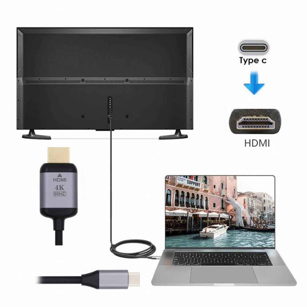 USB 3.1 Type C USB-C Source to HDMI HDTV Displays Male 4K Monitor Cable for Laptop 1.8m UC-018-HDF