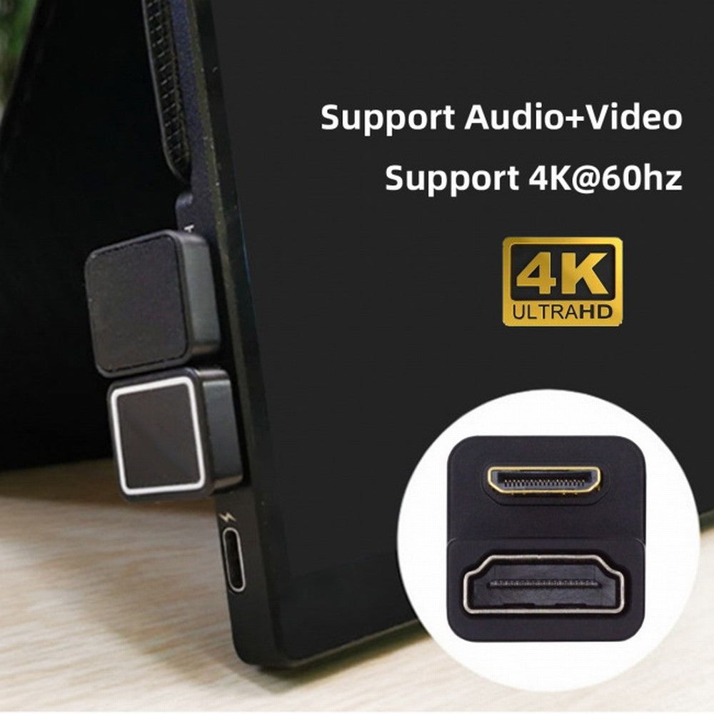 360 Degree Down Opposite U Shape Back Angled Mini HDMI 1.4 Male to HDMI Female Extension Adapter Converter HD-001-DN