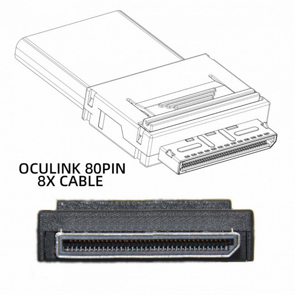 OCuLink PCIe PCI-Express SFF-8611 8x 8-Lane to OCuLink SFF-8611 8x SSD Data Active Cable 50cm SF-049