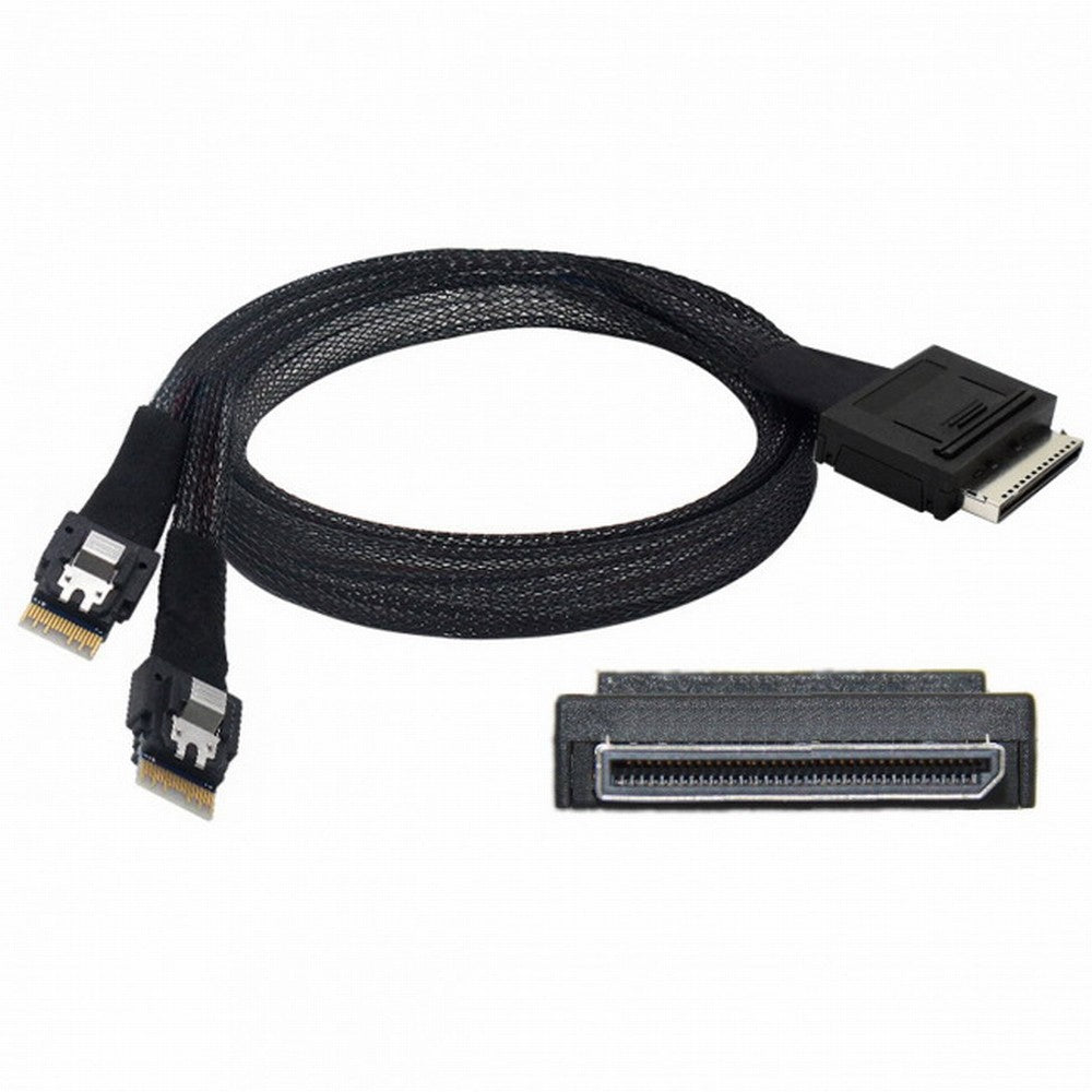 OCuLink PCIe PCI-Express SFF-8611 8x 8-Lane to Dual SFF-8654 Slimline 4x SSD Data Active Cable 50cm SF-052