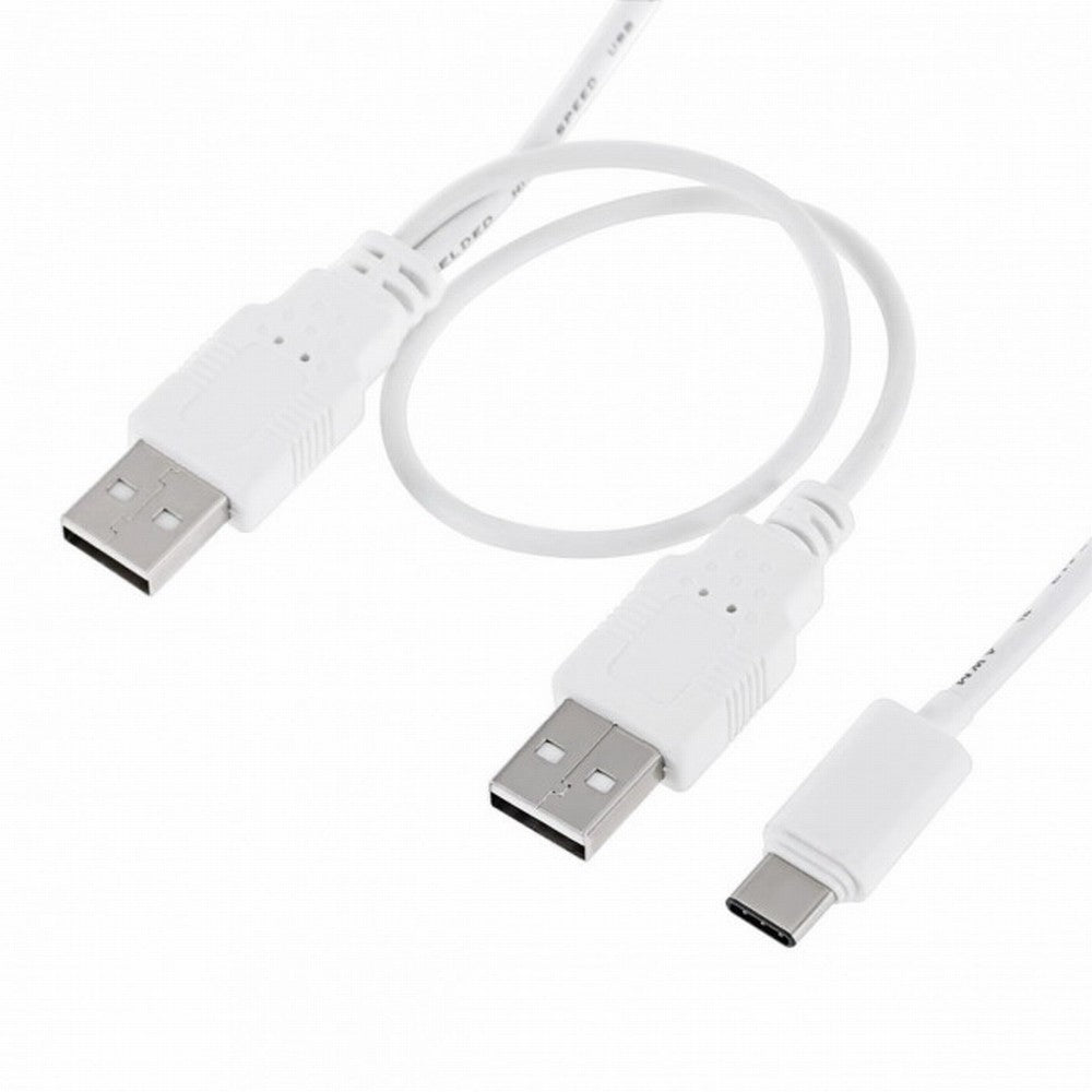 USB 3.1 Type C USB-C to Dual A Male Extra Power Data Y Cable for Cell Phone Hard Disk UC-073