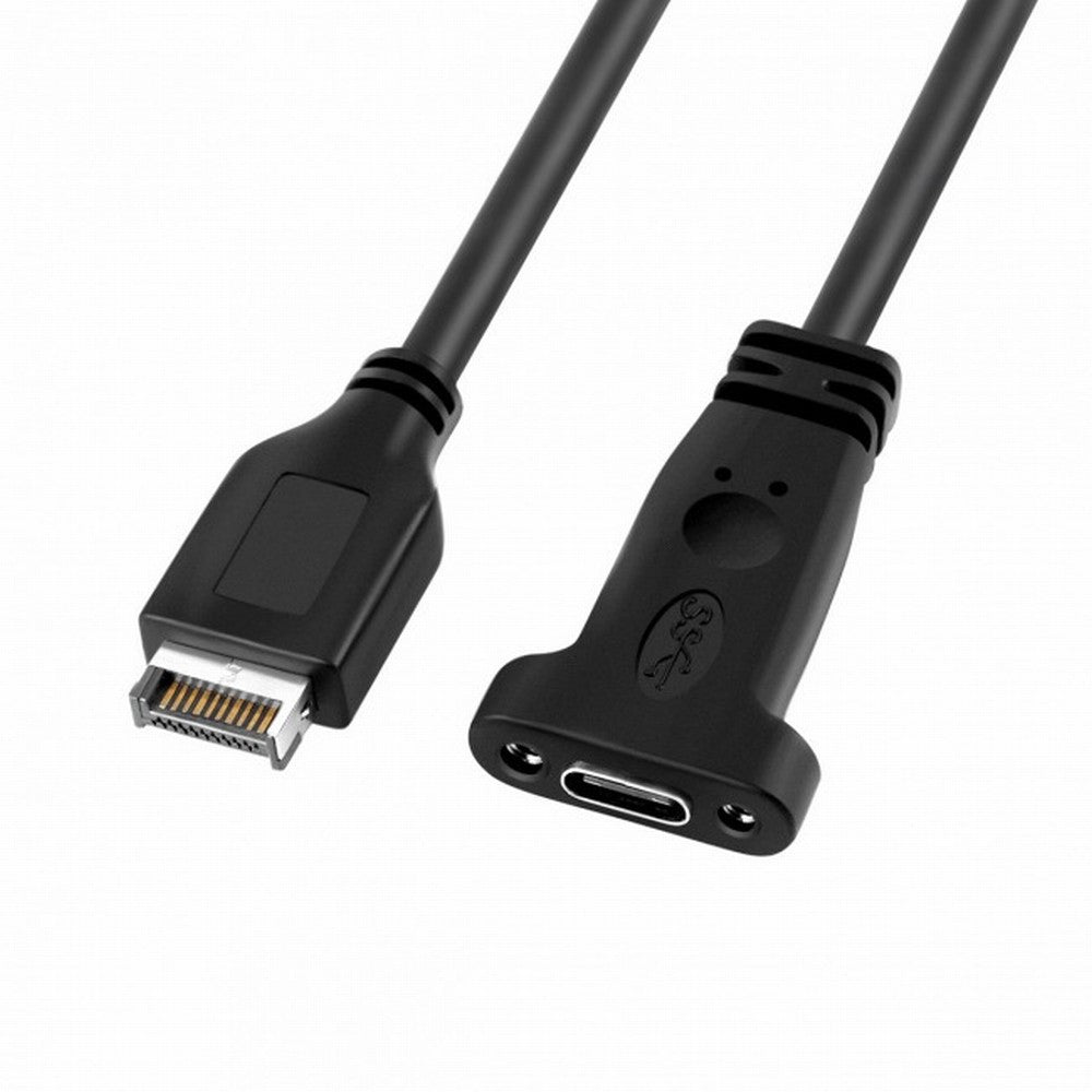 USB 3.1 Front Panel Header to USB-C Type-C Female Extension Cable 40cm with Panel Mount Screw UC-037-10G