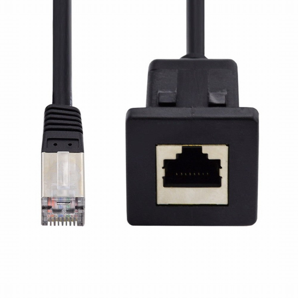 Waterproof Dustproof Latch Locking CAT6 RJ45 Male to Female Lan Ethernet Network Extension Cable Car Panel Mount Design UT-016-1.0M