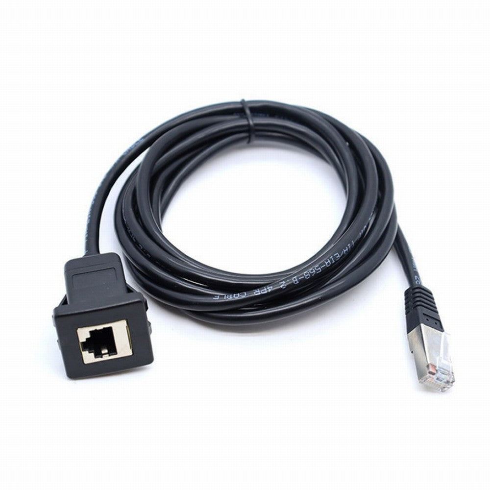 Waterproof Dustproof Latch Locking CAT6 RJ45 Male to Female Lan Ethernet Network Extension Cable Car Panel Mount Design UT-016-1.0M