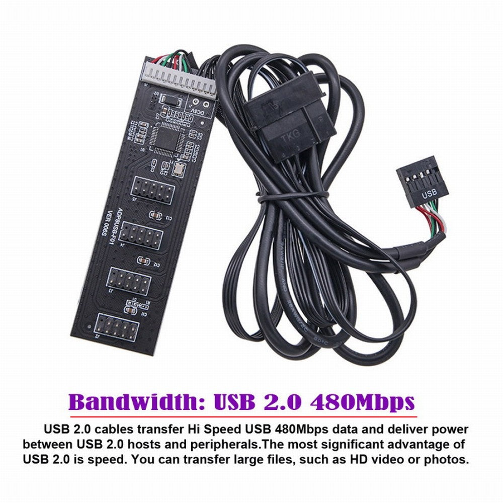 USB 2.0 9pin 10pin Header 1 to 4 Female Splitter Extension Cable HUB with IDE 5V Power Connector Adapter Port Multilier U2-053
