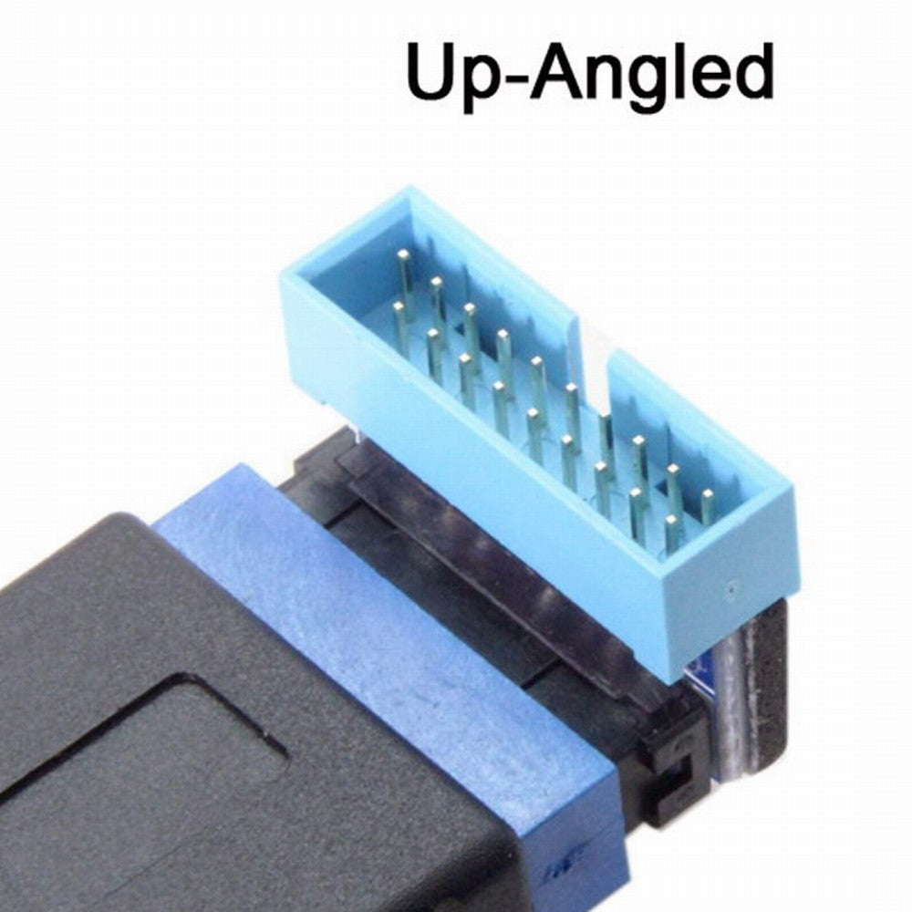 Up Angled USB 3.0 20Pin 19Pin Male to Female Extension Adapter 90 Degree for Motherboard Mainboard U3-053-UP