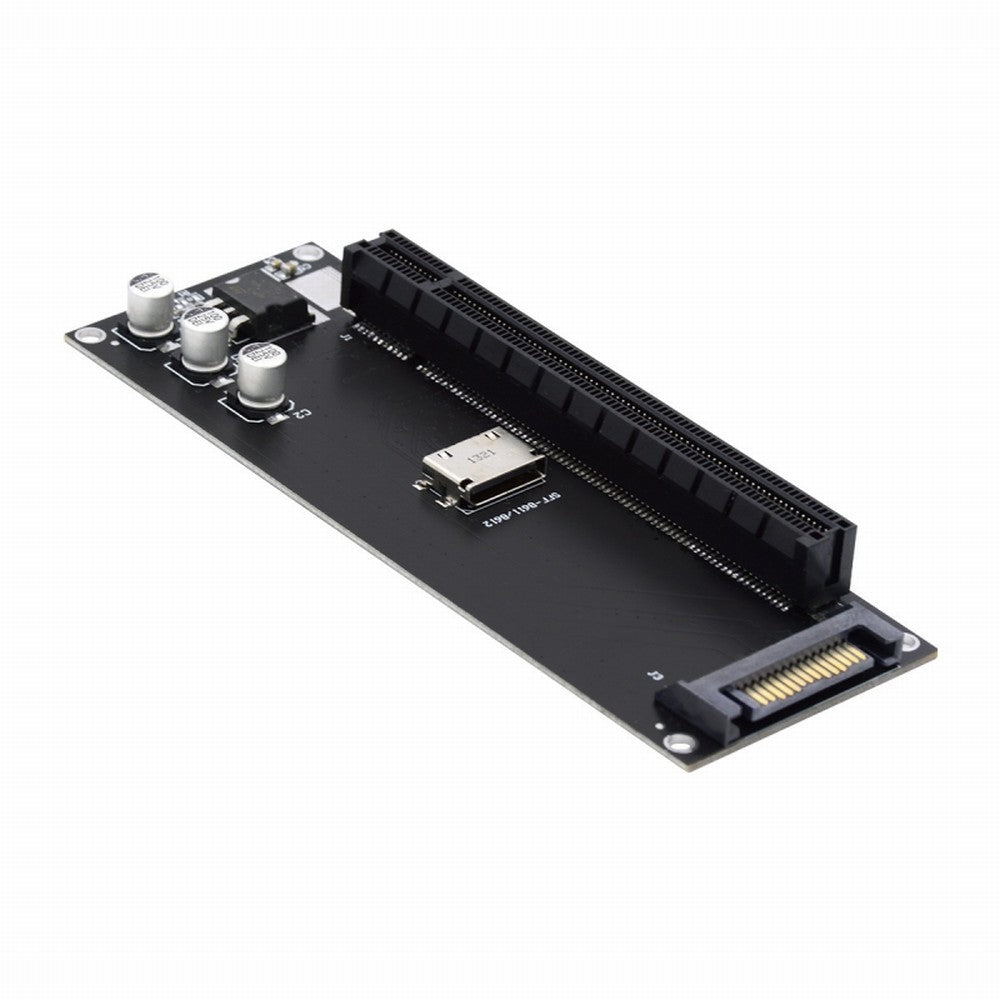 Oculink SFF-8612 SFF-8611 to PCIE PCI-Express 16x 4x Adapter with SATA Power Port for Mainboard Graphics Card SF-056
