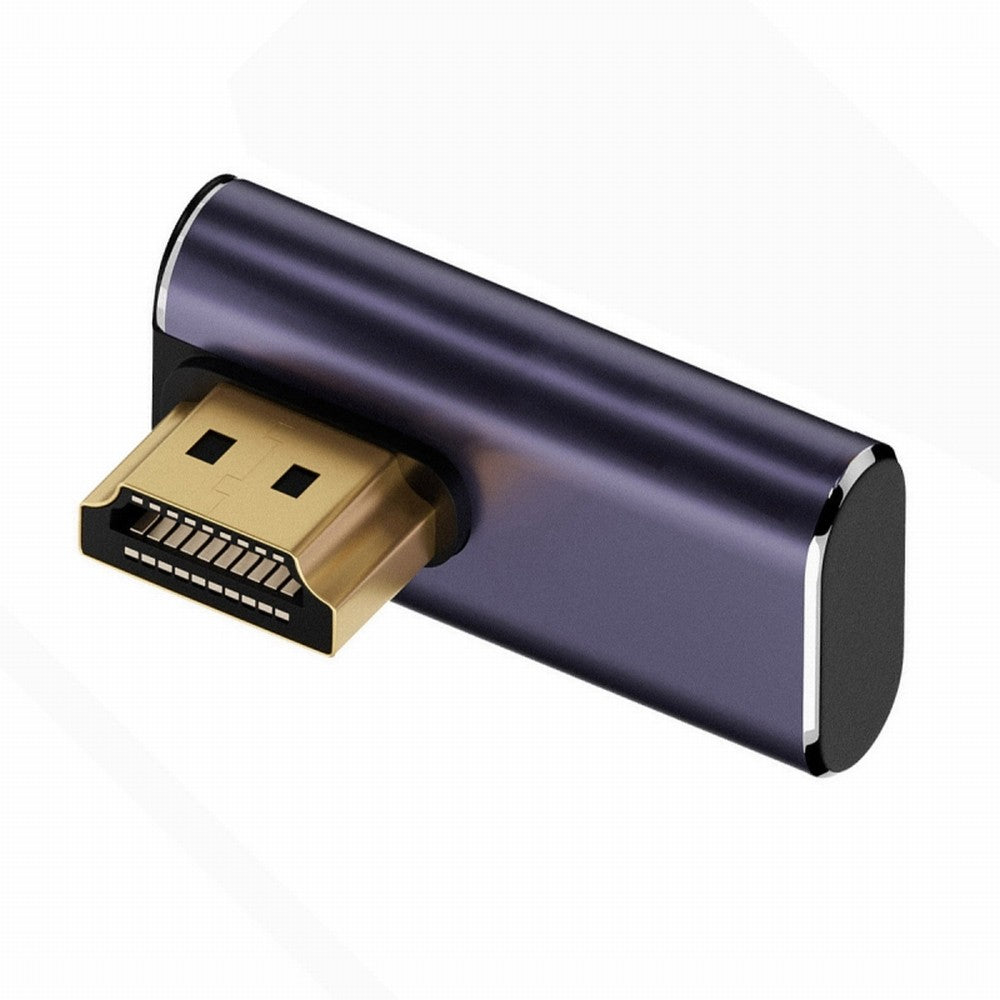 HDMI Male to HDMI 2.1 Female Vertical 90 Degree Right Up Angled Low Profile UHD Extension Adapter Support 8K 60hz HDTV HD-011-A8K08