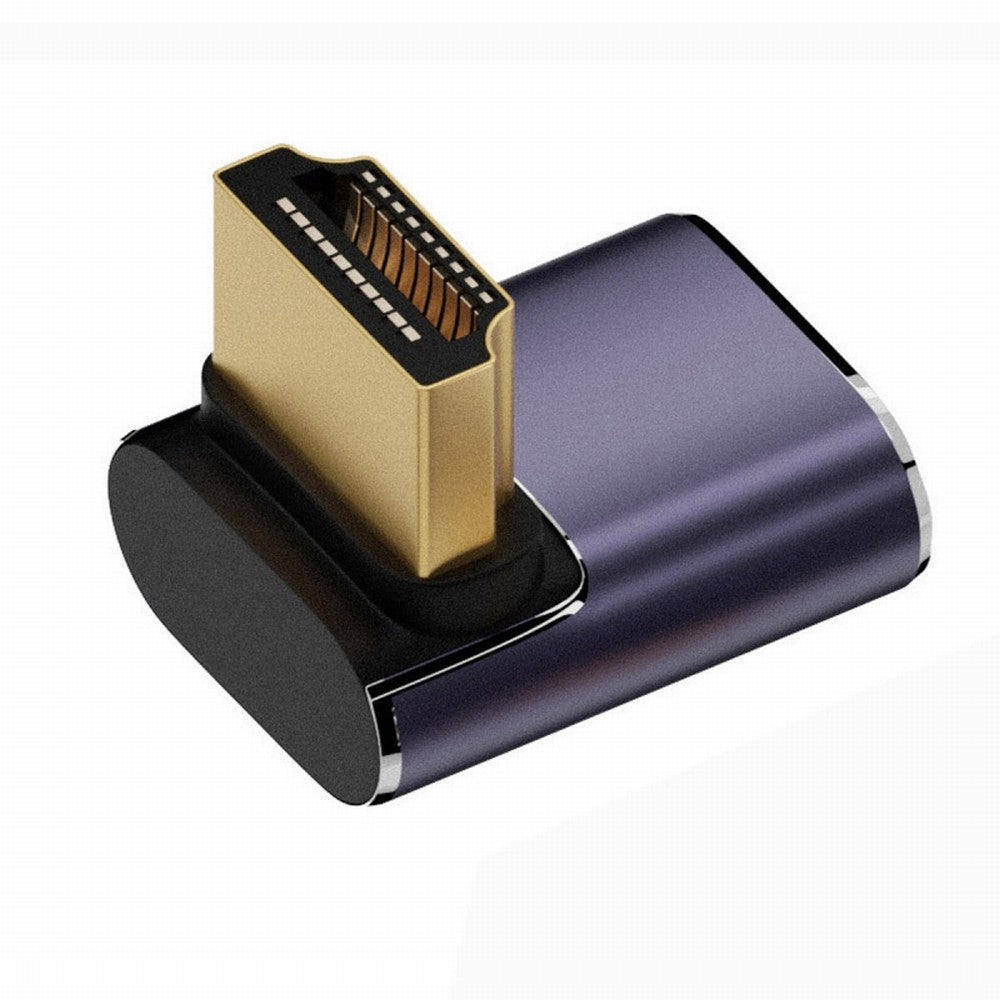 HDMI Male to HDMI 2.1 Female Vertical 90 Degree Down Angled Low Profile UHD Extension Adapter Support 8K 60hz HDTV HD-011-A8K07