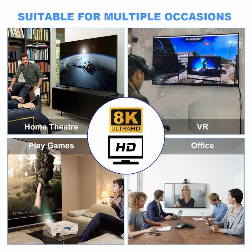 Down Angled Mini HDMI Male to HDMI 2.1 Female UHD Extension Gold Converter Adapter Support 8K 60hz HDTV HD-038-C8K04