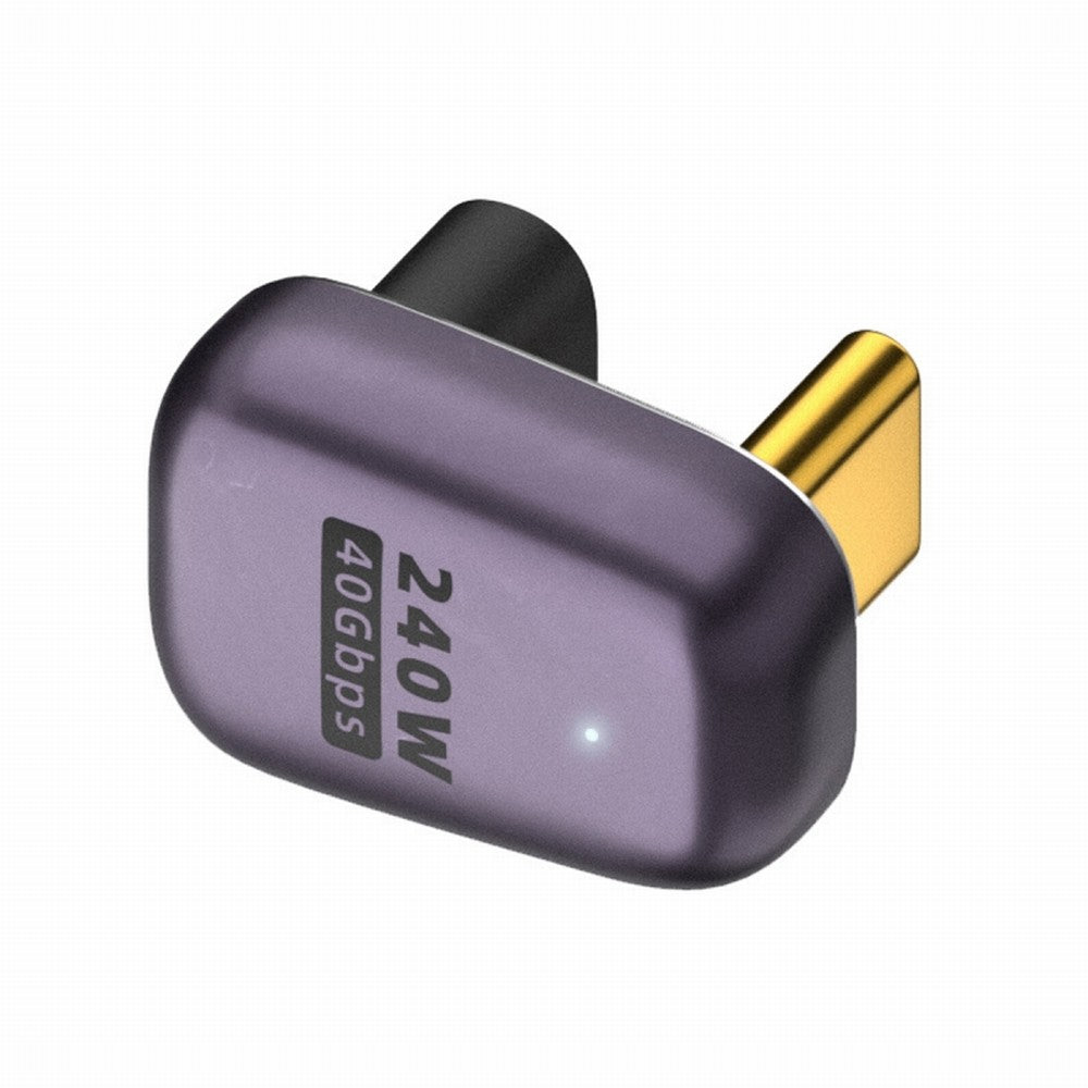 USB4 Type C Male to Female 240W Power 40Gbps Data 8K Video Adapter Opposite U Shape Back Angled for NS Phone Laptop UC-025-OS