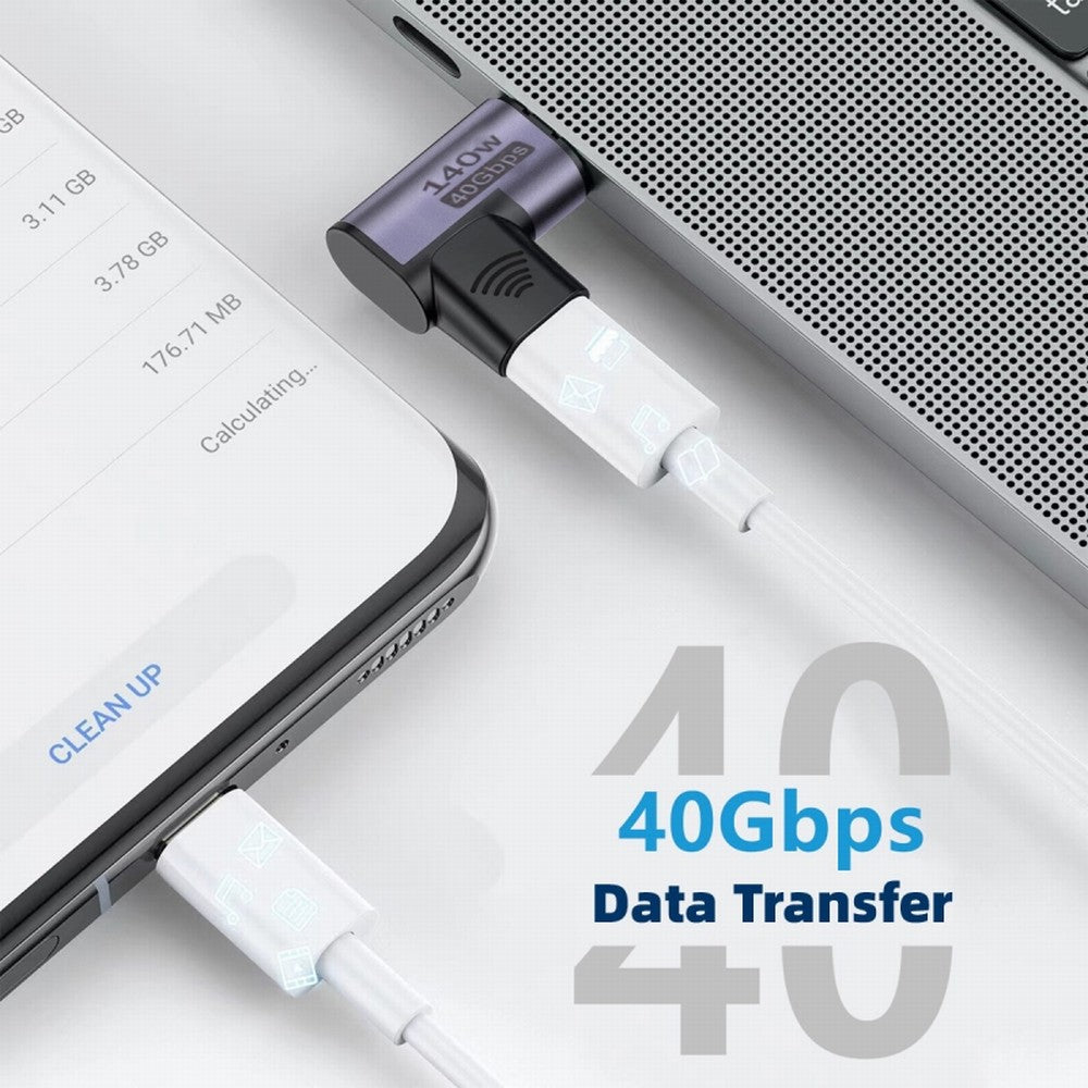 Magnetic Connector USB4 140W 40Gbps USB4 Type C Male to Female Left Right Angled Power Data 8K Video Adapter for Laptop Phone UC-062-RI