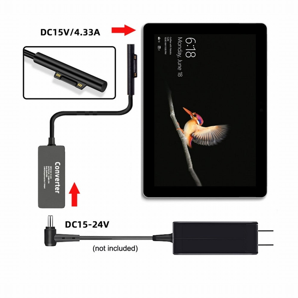 DC 7.4x5.0mm Jack 65W 20V 15V-24V to Surface Pro3 Pro4 Pro5 Pro6 Pro7 Pro8 Pro9 Book Pro Charge Cable PW-016-7450MM
