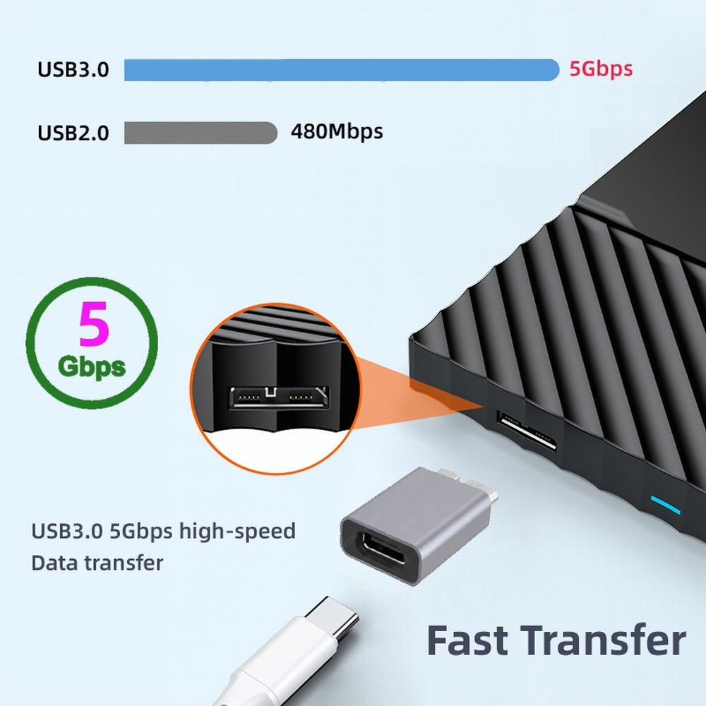USB-C USB 3.1 Type C Female to Micro USB 3.0 Male Data Adapter 10Gbps Data Power for Laptop SSD Disk UC-082-MMCF