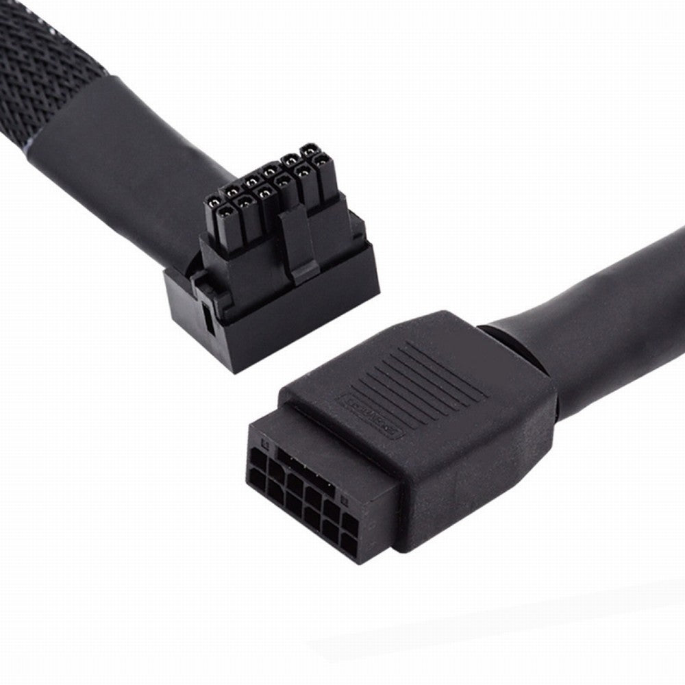 12VHPWR ATX3.0 PCI-E 5.0 Power Modular Cable Male to Female Down Angled 90 Degree Extension for 3080 3090TI PSU 16Pin 12+4P Graphics Card PW-043-DN