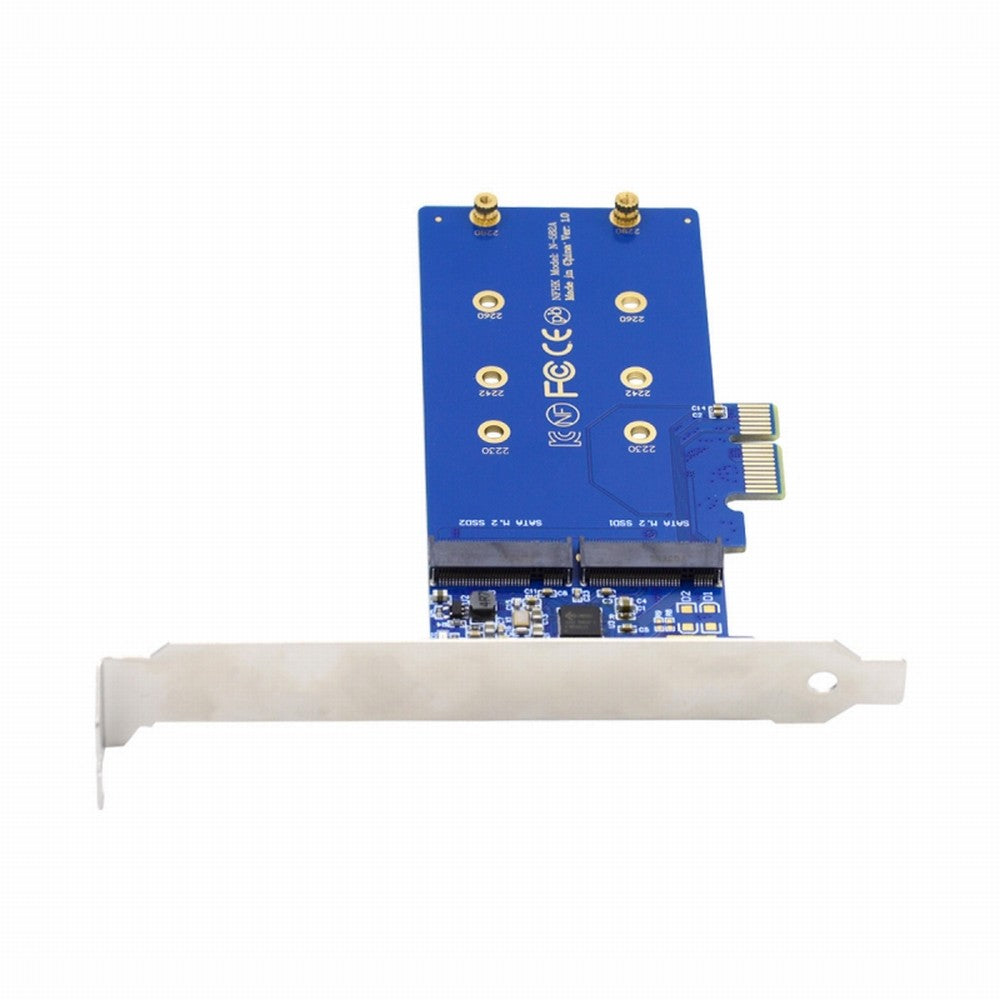 Dual SATA NGFF Key B+M SSD to PCI-E 1x Motherboard Desktop Adapter Converter SSD Card JMB582 2280 SA-053