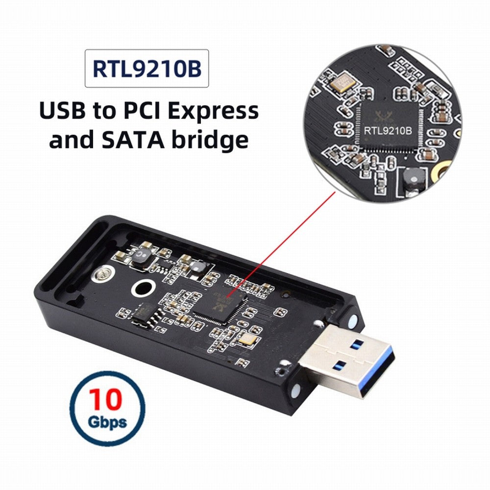 USB 3.0 to 2230 2242 NVME M-key M.2 NGFF SATA SSD External PCBA Case Adapter RTL9210B Chipset U3-057-2242MM