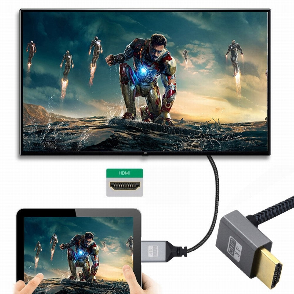 HDMI 1.4 Type A Male to A Female Extension Cable Down Angled 90 Degree Support HDTV 4K 60hz 3D HD-061-DN