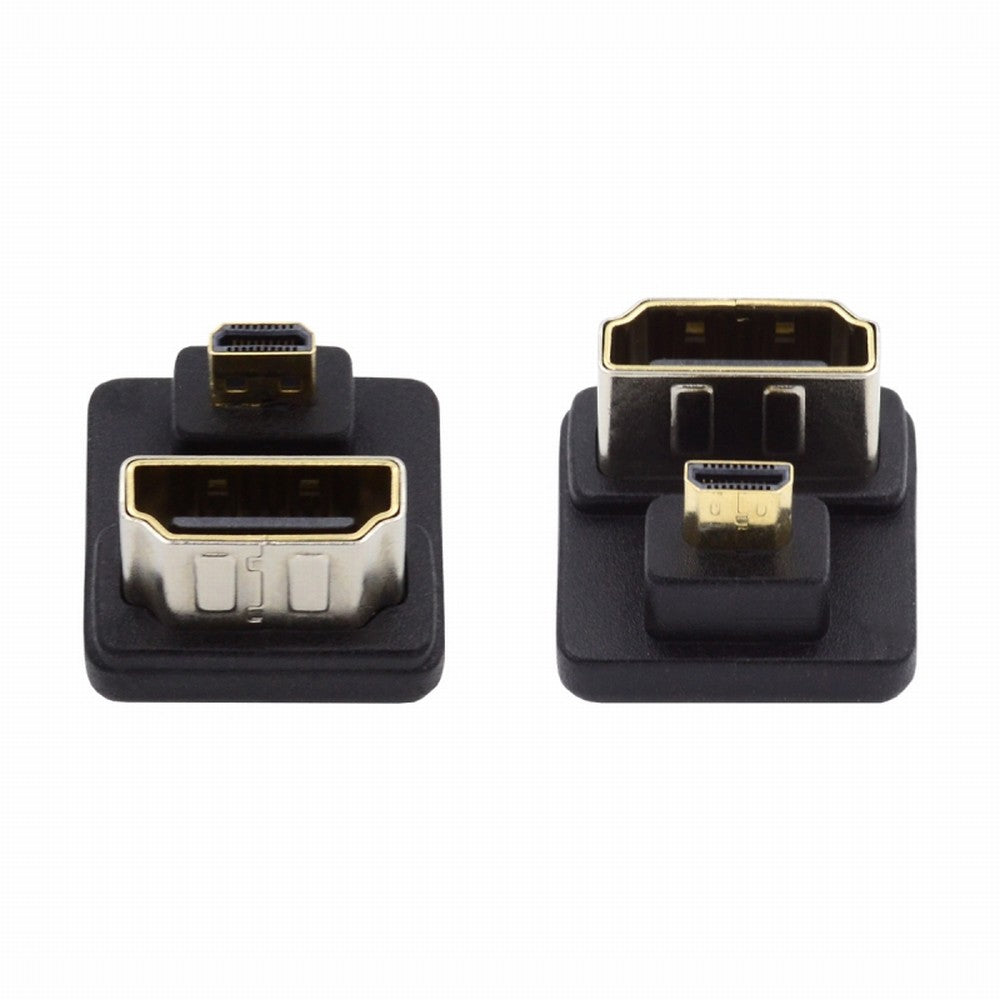 Micro HDMI 1.4 Male Type-D to HDMI Female Port Savers 360 Degree Up Opposite U Shape Back Angled Extension Adapter Converter HD-020-UP