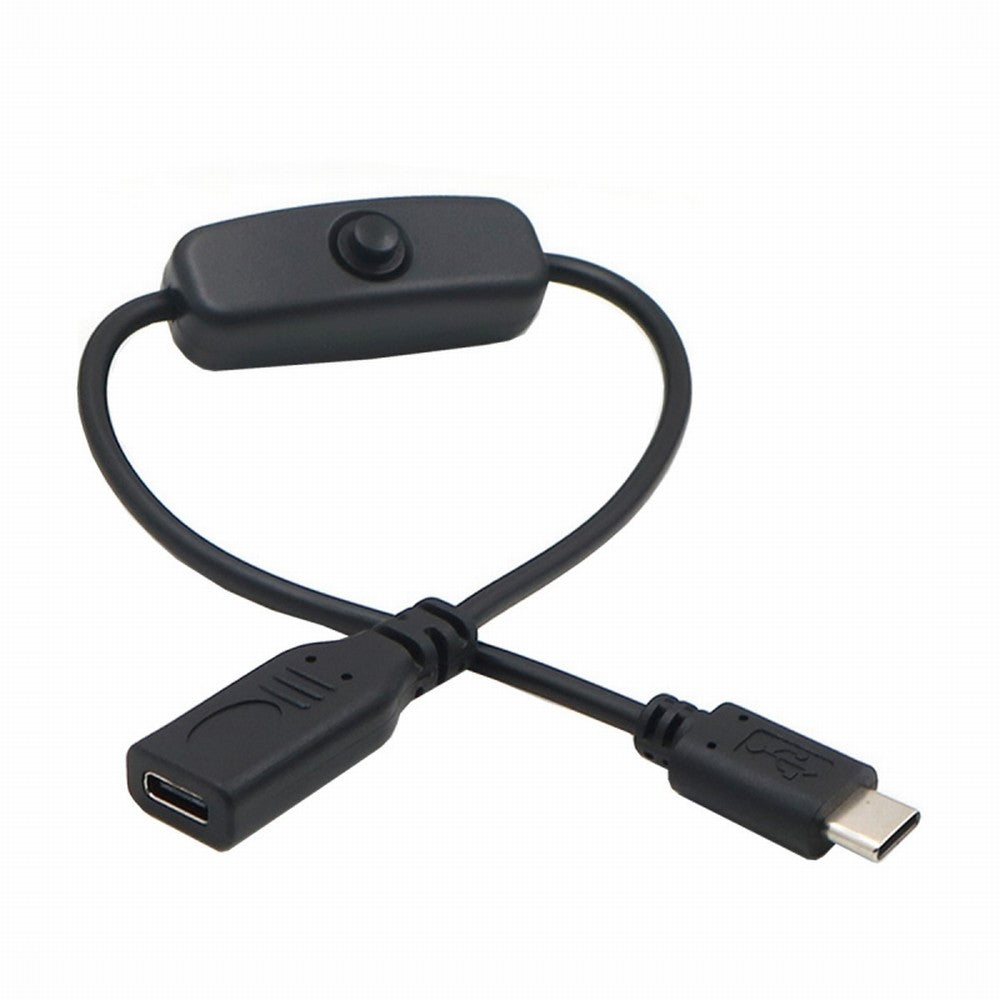 USB-C Cable with On Off Power Switch Button USB Type C Male to Female for Laptop Keyboard Raspberry Pi 4B UC-148