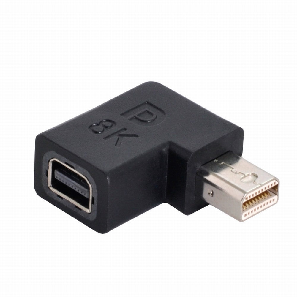 Angled Mini DisplayPort 1.4 Male to Mini DP Female 8K 60hz Adapter Ultra-HD UHD 4K 144hz 7680*4320 for Video PC Laptop Monitor DP-036-8K07