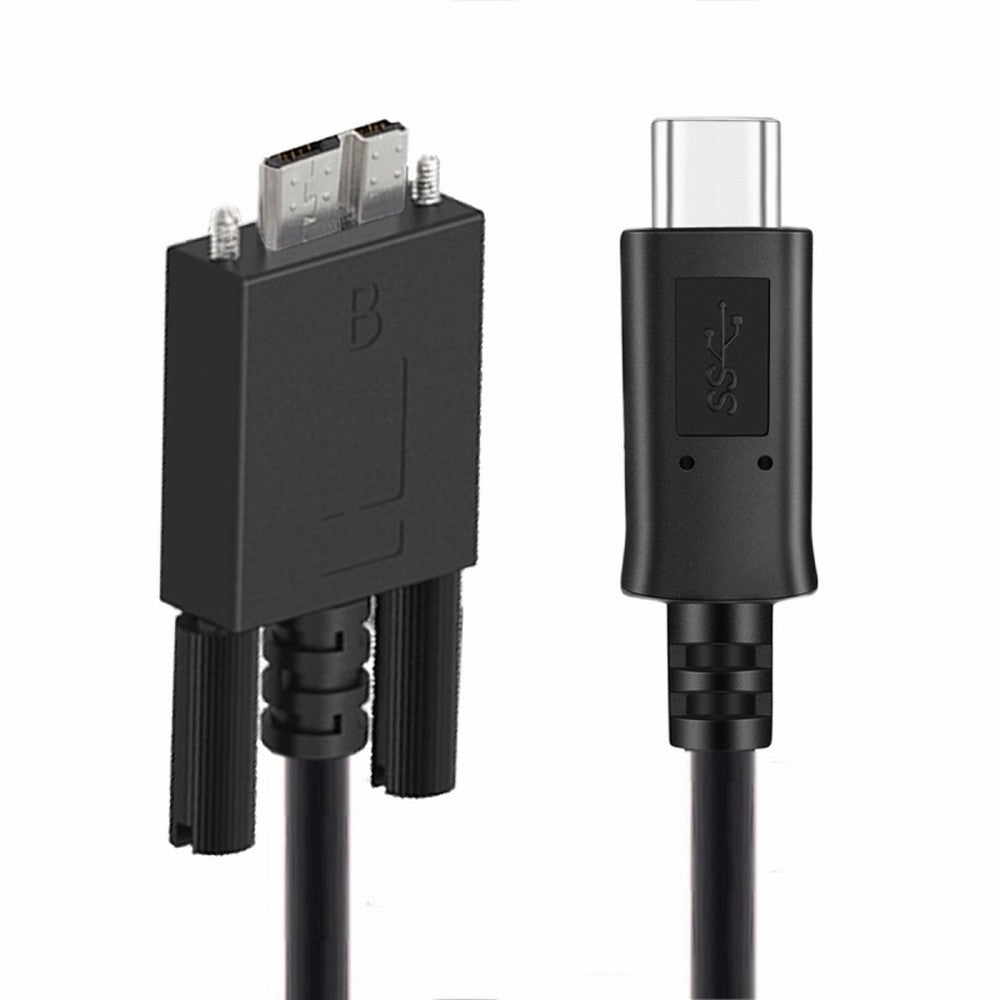5Gbps USB-C Type-C Host to Micro USB3.0 Screw Mount Straight Cable for Industrial Camera Storage UC-105-BK