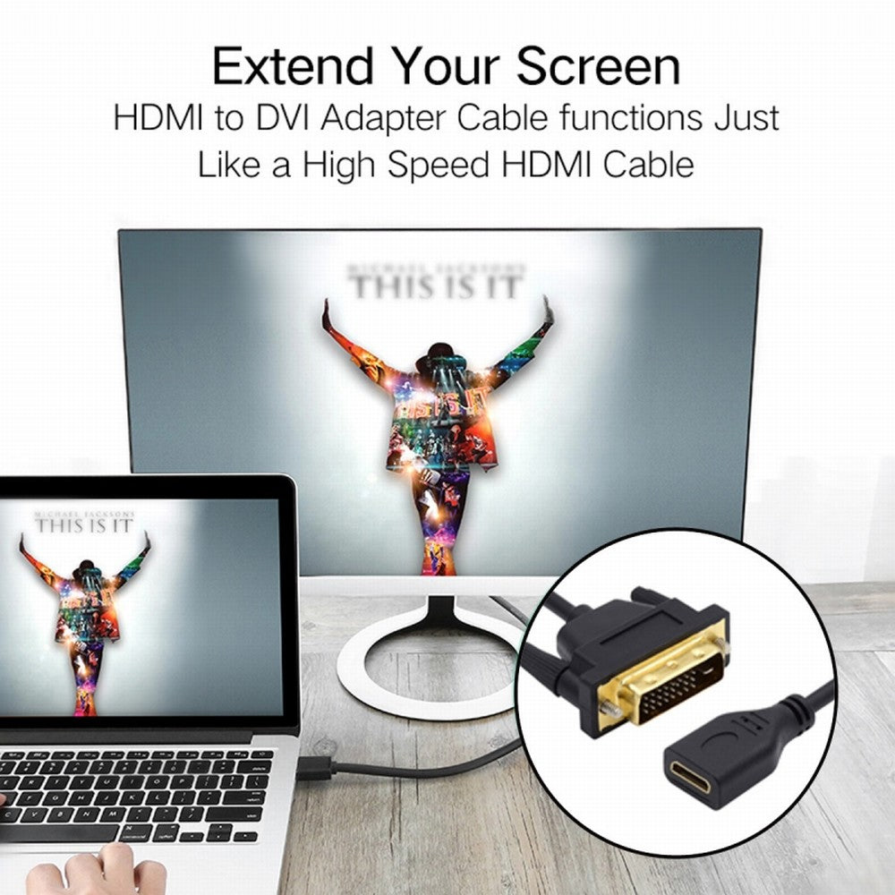 DVI 24+1 Male to Mini HDMI 1.4 Type-C 4K Female Extension Cable for Computer HDTV Graphics Card UHD HD-025-CF