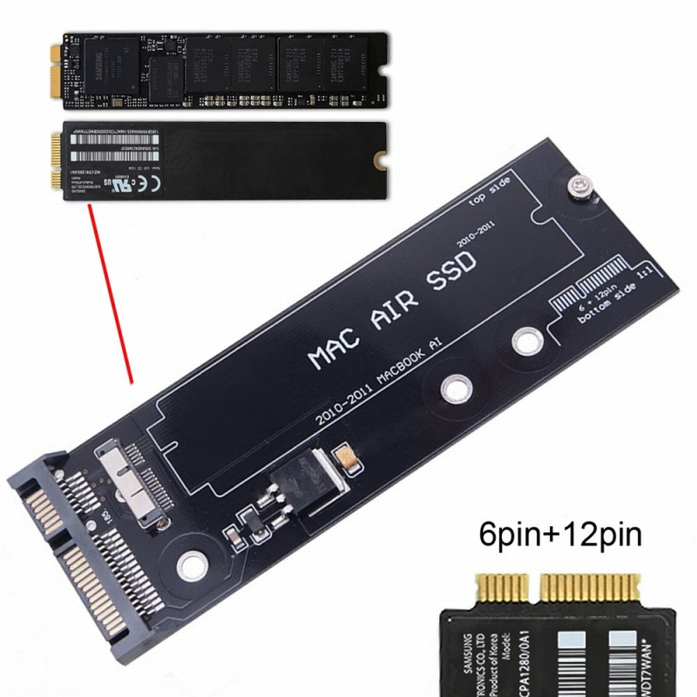 USB 3.0 to 12+6pin SSD HDD to SATA 22Pin Hard Disk Cartridge Drive for Apple 2010 2011 Macbook Air A1369 A1370 SSD U3-067+SA-071