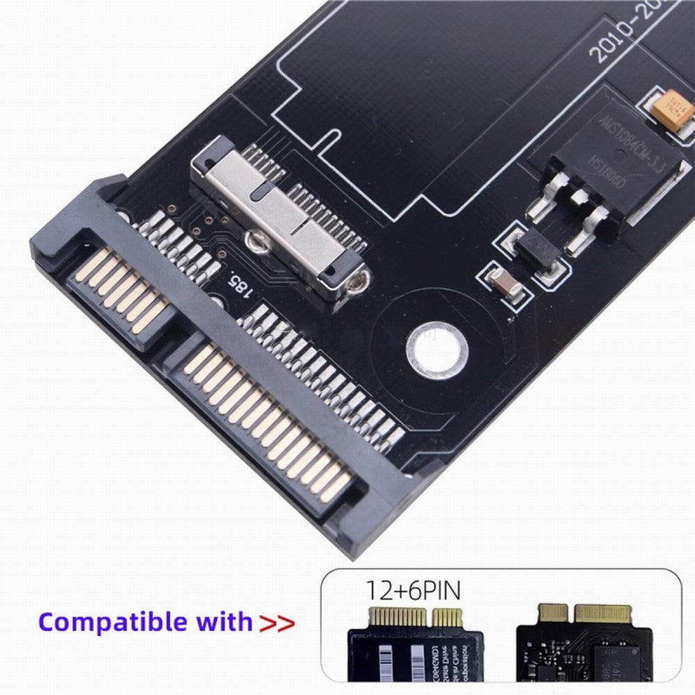 PCBA 12+6pin SSD HDD to SATA 22Pin Hard Disk Cartridge Drive for Apple 2010 2011 Macbook Air A1369 A1370 SSD SA-071